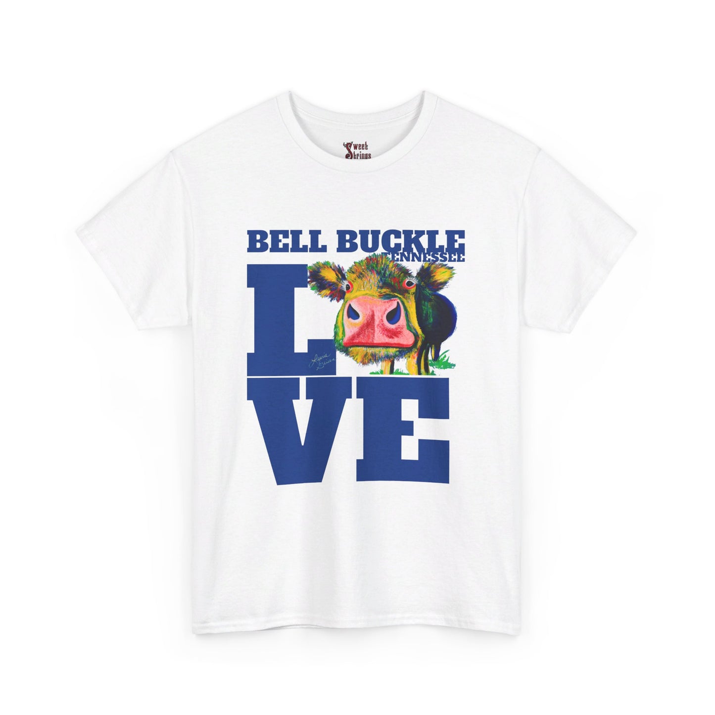 "The Bell Buckle Cow" Love Art by Laurie - Unisex Heavy Cotton Tee