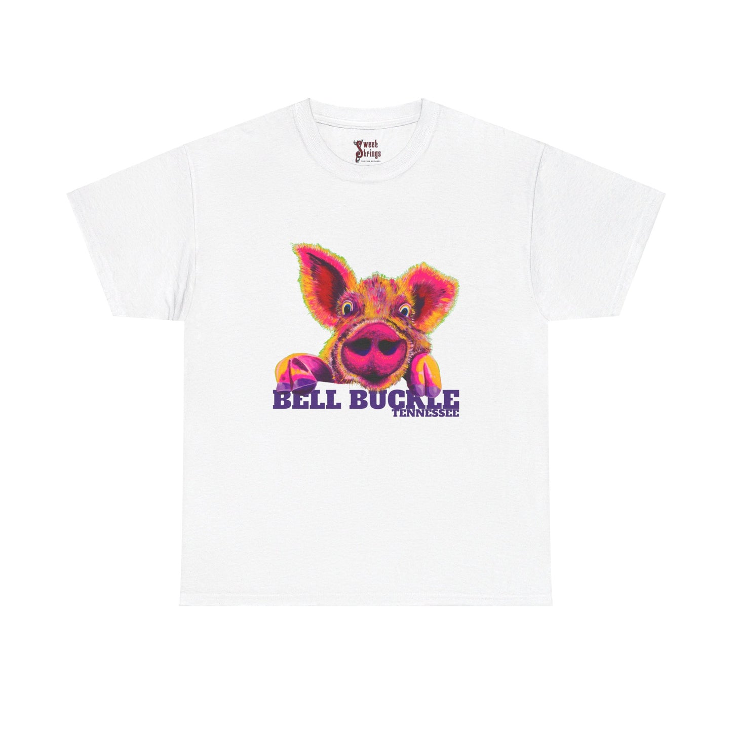 "The Bell Buckle Pig"  Art by Laurie - Unisex Heavy Cotton Tee