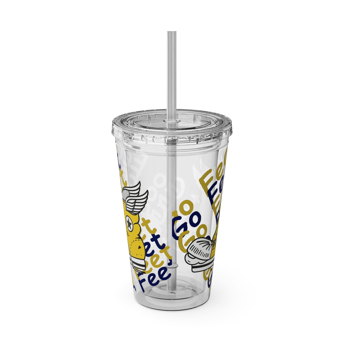 WEBB Sunsplash Tumbler with Straw | 16oz | Foot Logo