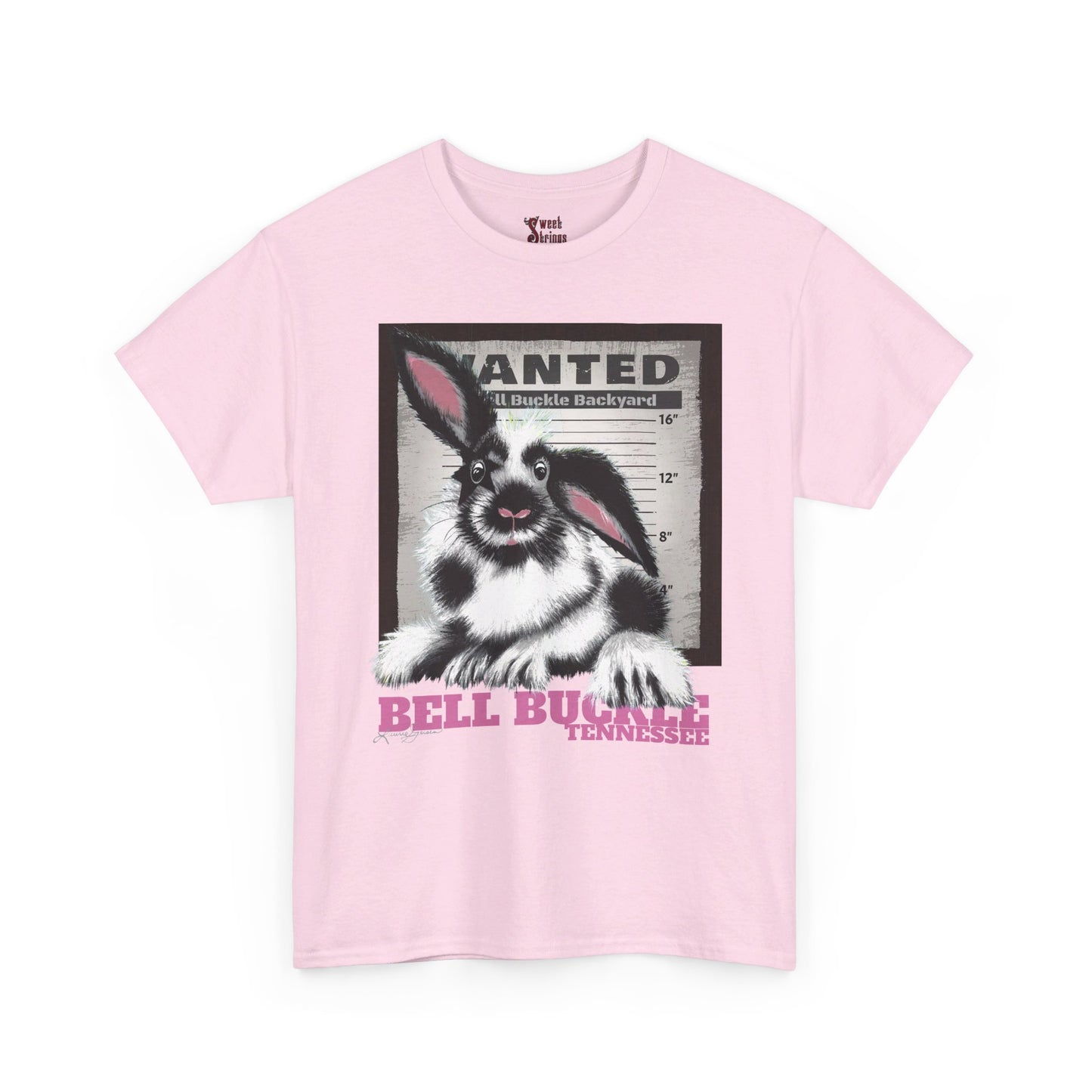 Bell Buckle Rabbit by Laurie - Unisex Heavy Cotton Tee