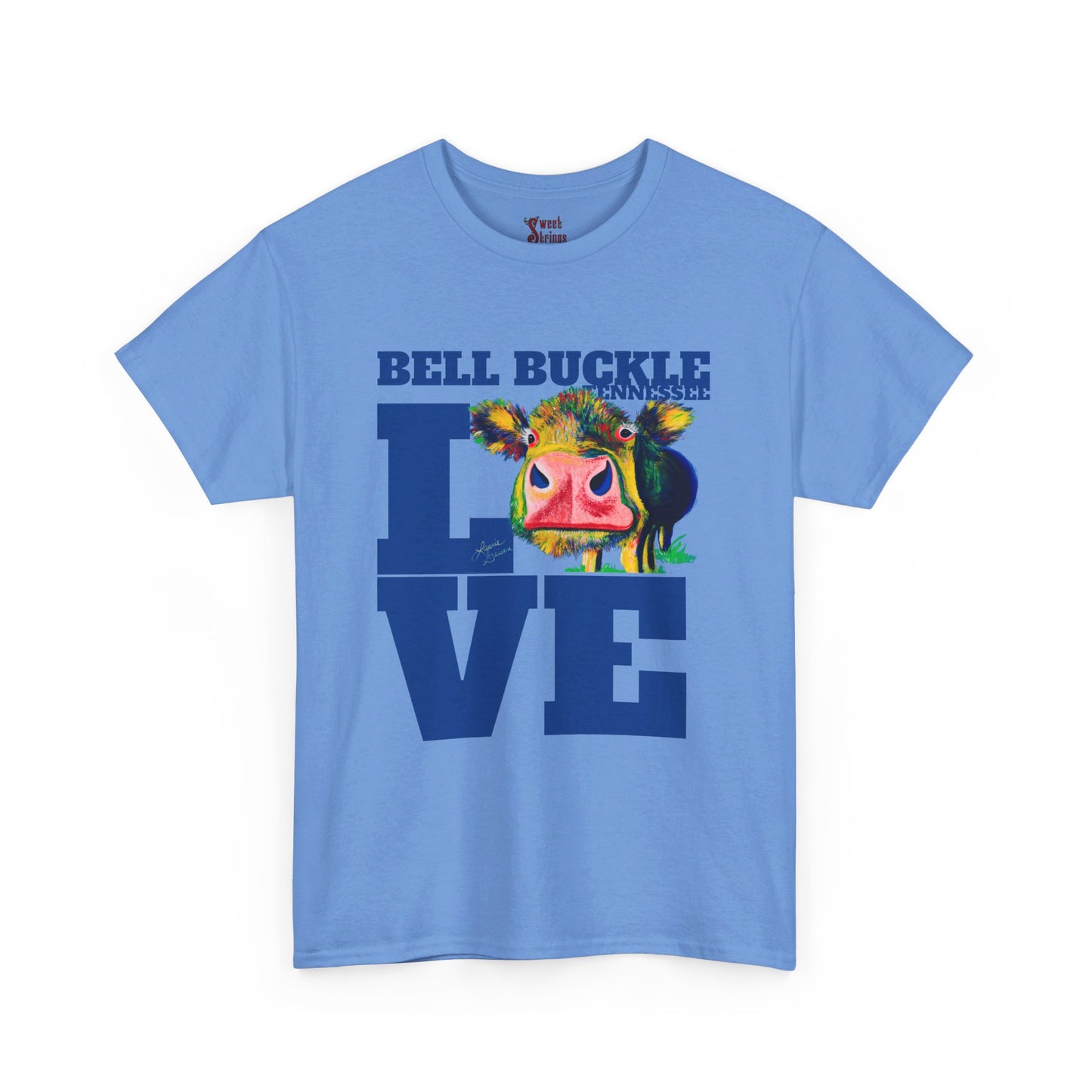 "The Bell Buckle Cow" Love Art by Laurie - Unisex Heavy Cotton Tee