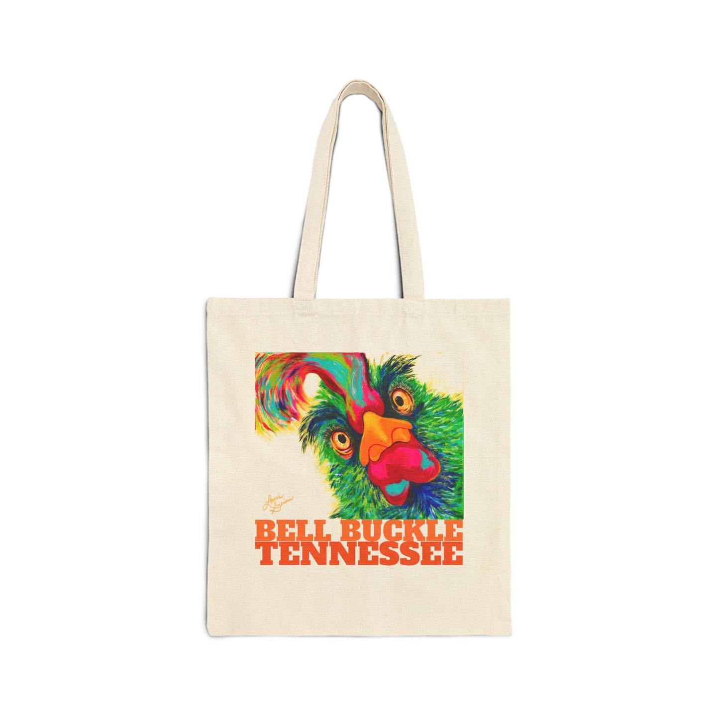 "The Bell Buckle Rooster" | Art By Laurie Geisen | Cotton Canvas Tote Bag