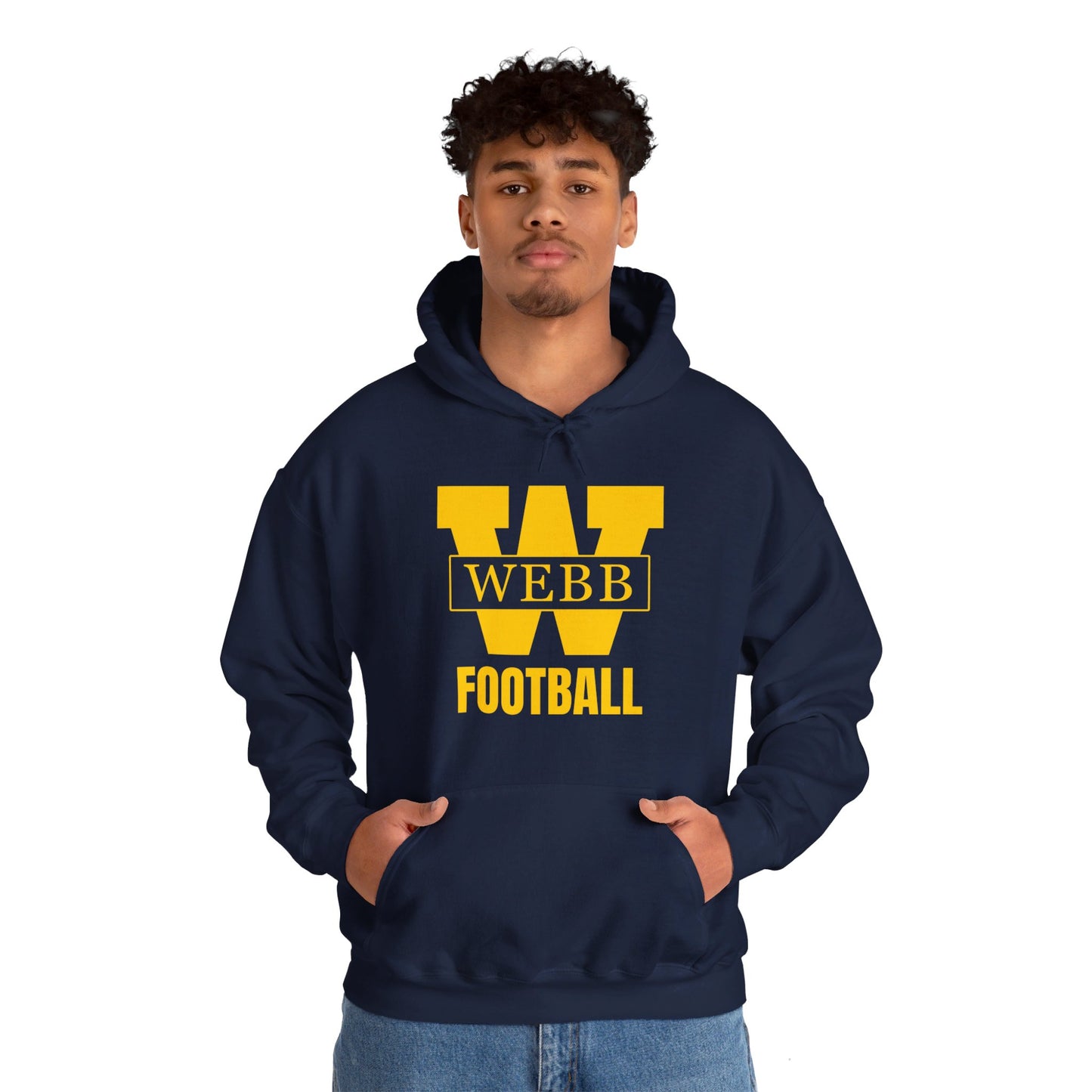 FOOTBALL WEBB Heavy Blend™ Hoodie Sweatshirt | Navy | Athletics FOOTBALL Logo Center | SPECIAL ORDER ITEM