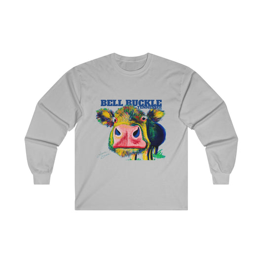 "The Bell Buckle Cow" Art by Laurie Geisen - Ultra Cotton Long Sleeve Tee