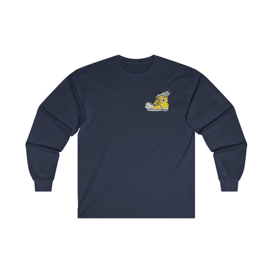 WEBB T-Shirt Long Sleeve | Navy / White / Gray | Foot Logo Left Chest