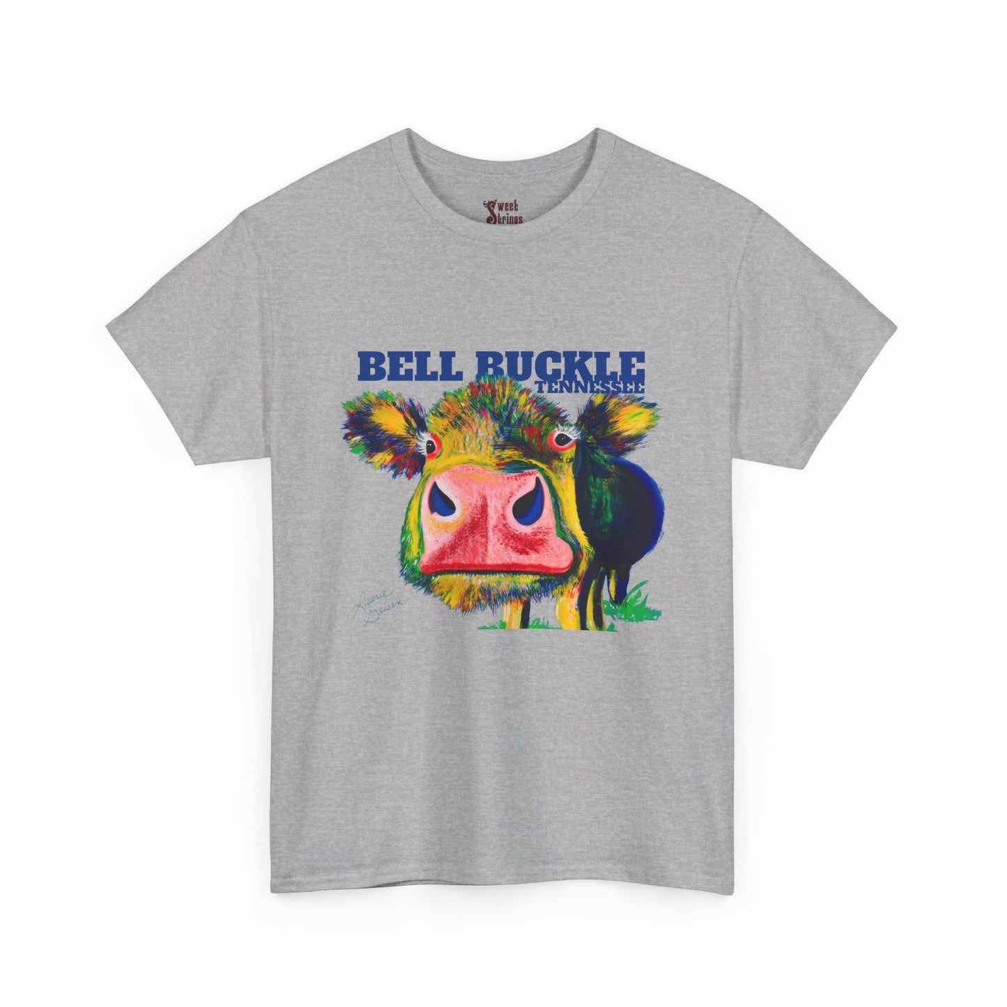 "The Bell Buckle Cow" Art by Laurie - Unisex Heavy Cotton Tee