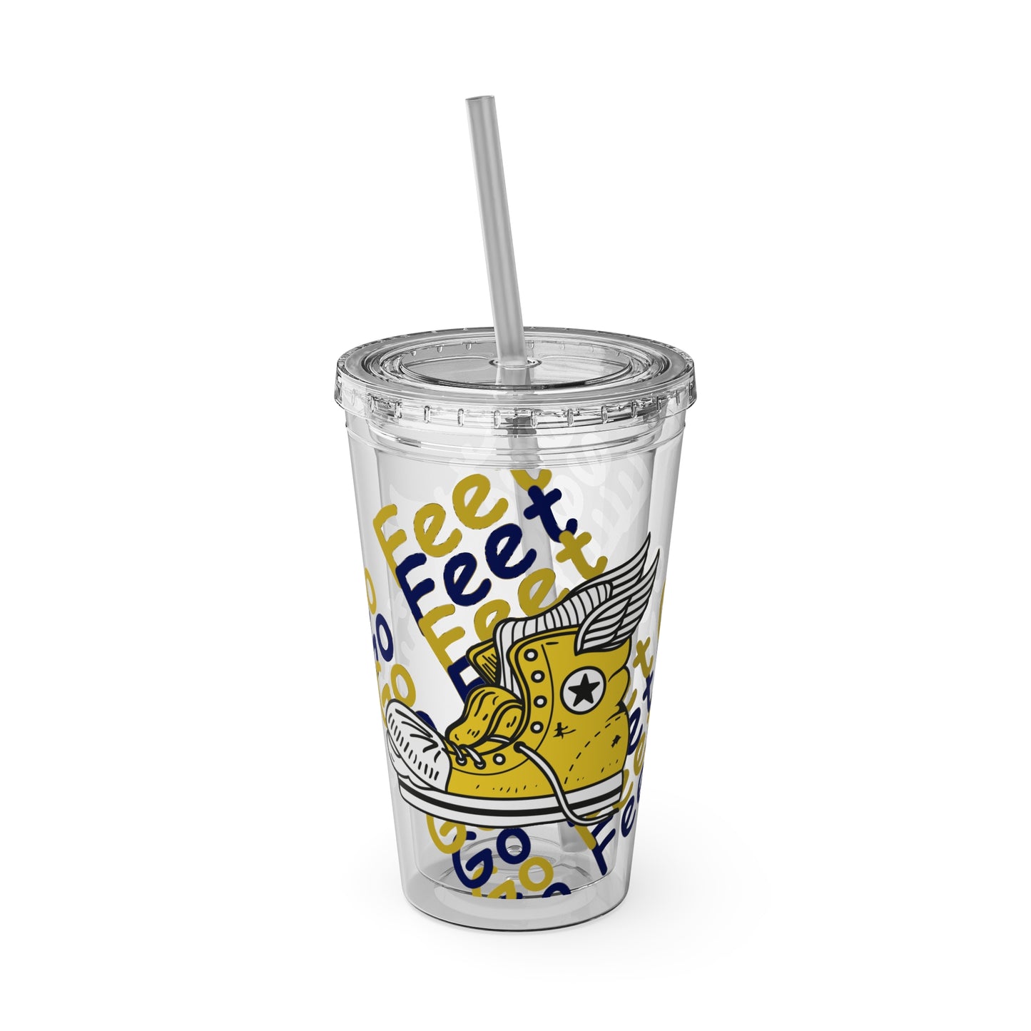 WEBB Sunsplash Tumbler with Straw | 16oz | Foot Logo