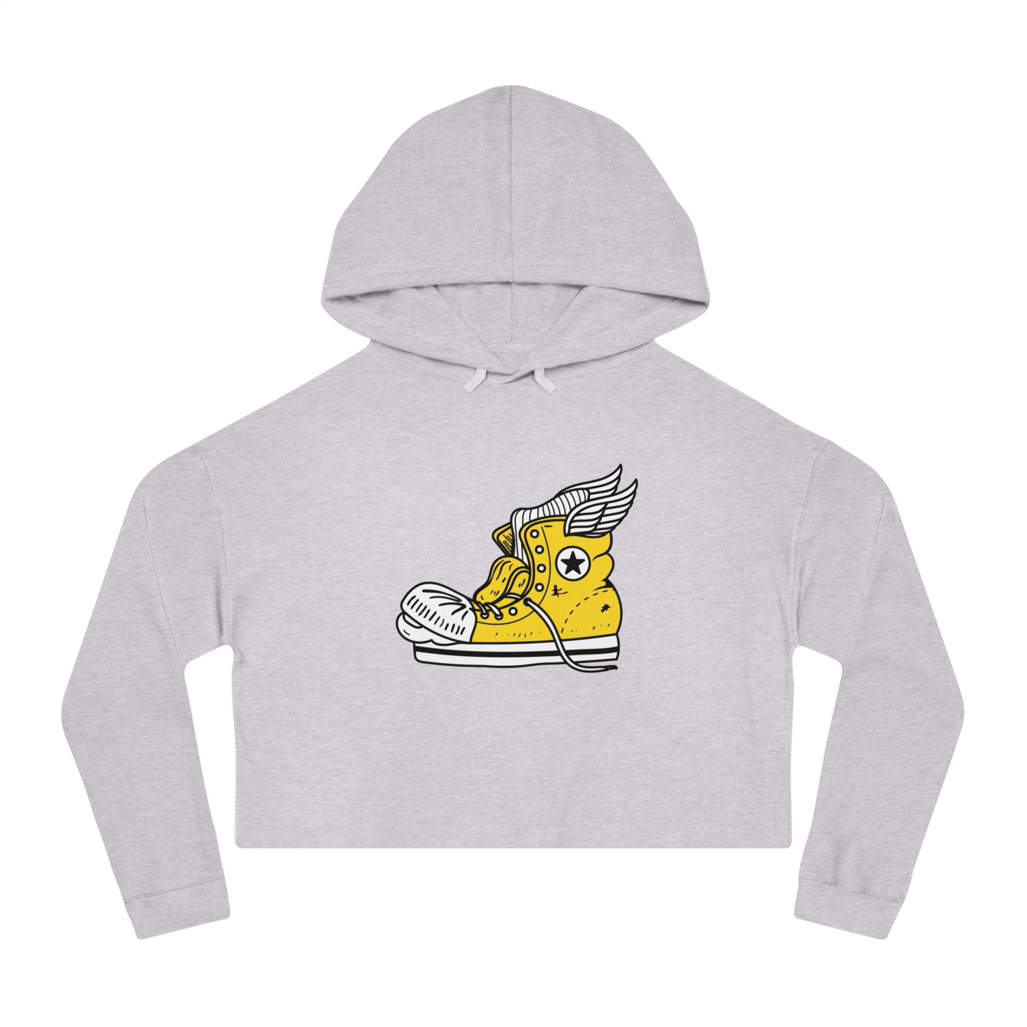 WEBB Cropped Hoodie | Heather Gray | Foot Logo Center Chest