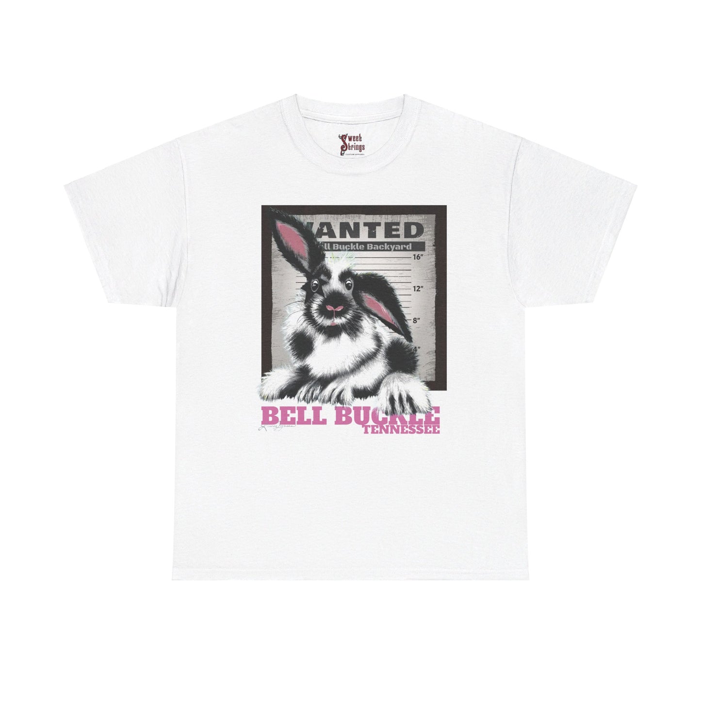 Bell Buckle Rabbit by Laurie - Unisex Heavy Cotton Tee