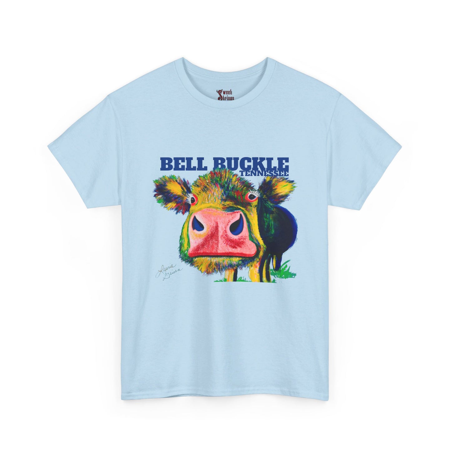 "The Bell Buckle Cow" Art by Laurie - Unisex Heavy Cotton Tee