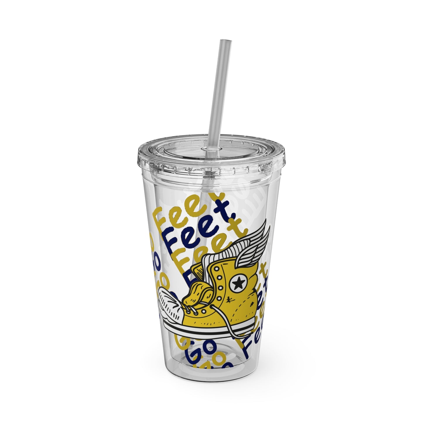 WEBB Sunsplash Tumbler with Straw | 16oz | Foot Logo