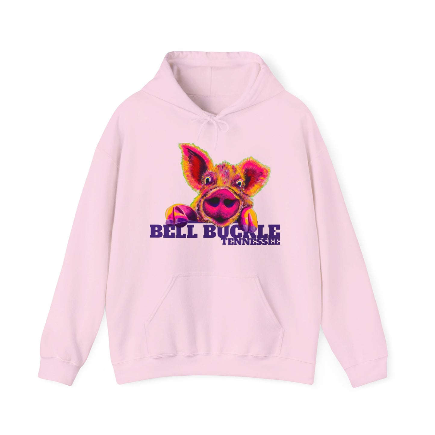 "The Bell Buckle Pig" Art by Laurie Geisen - Heavy Blend™ Hooded Sweatshirt