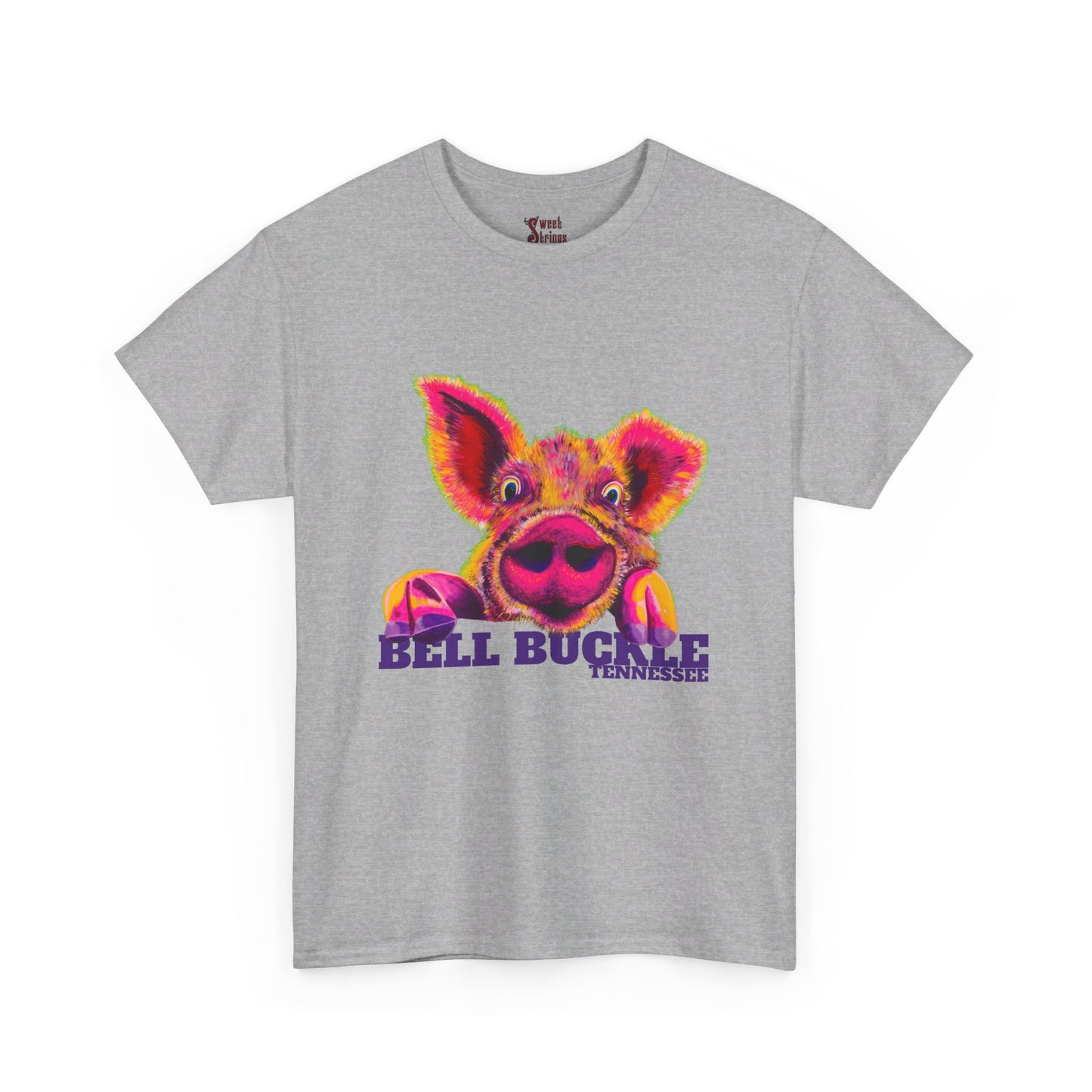 "The Bell Buckle Pig"  Art by Laurie - Unisex Heavy Cotton Tee