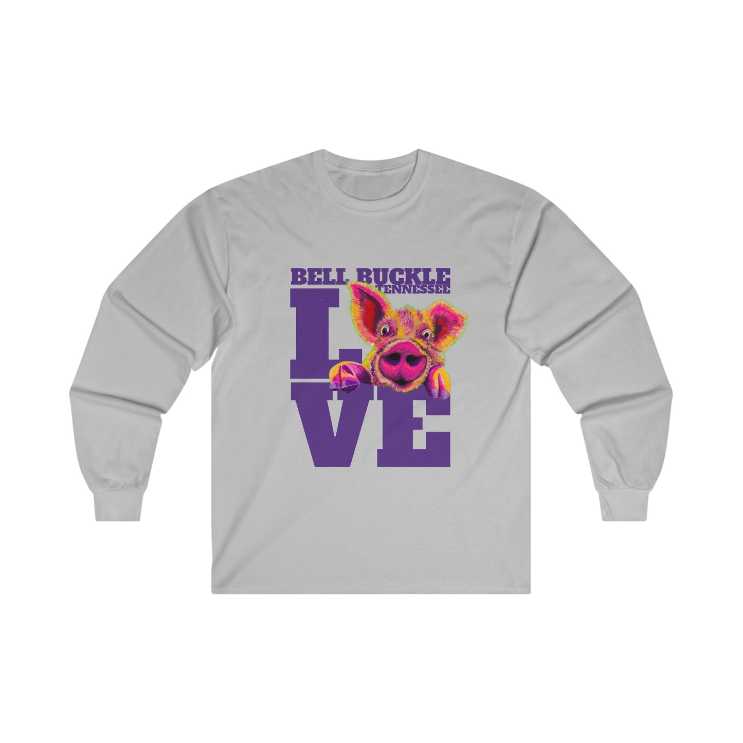 "The Bell Buckle Pig" Love Art by Laurie Geisen - Ultra Cotton Long Sleeve Tee