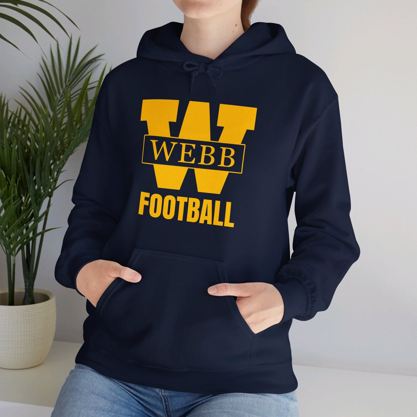 FOOTBALL WEBB Heavy Blend™ Hoodie Sweatshirt | Navy | Athletics FOOTBALL Logo Center | SPECIAL ORDER ITEM