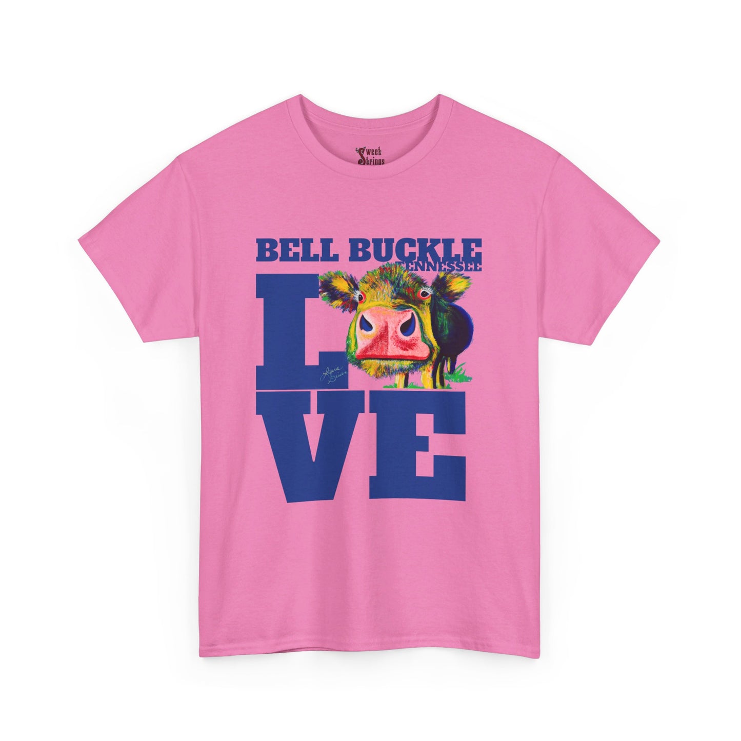 "The Bell Buckle Cow" Love Art by Laurie - Unisex Heavy Cotton Tee