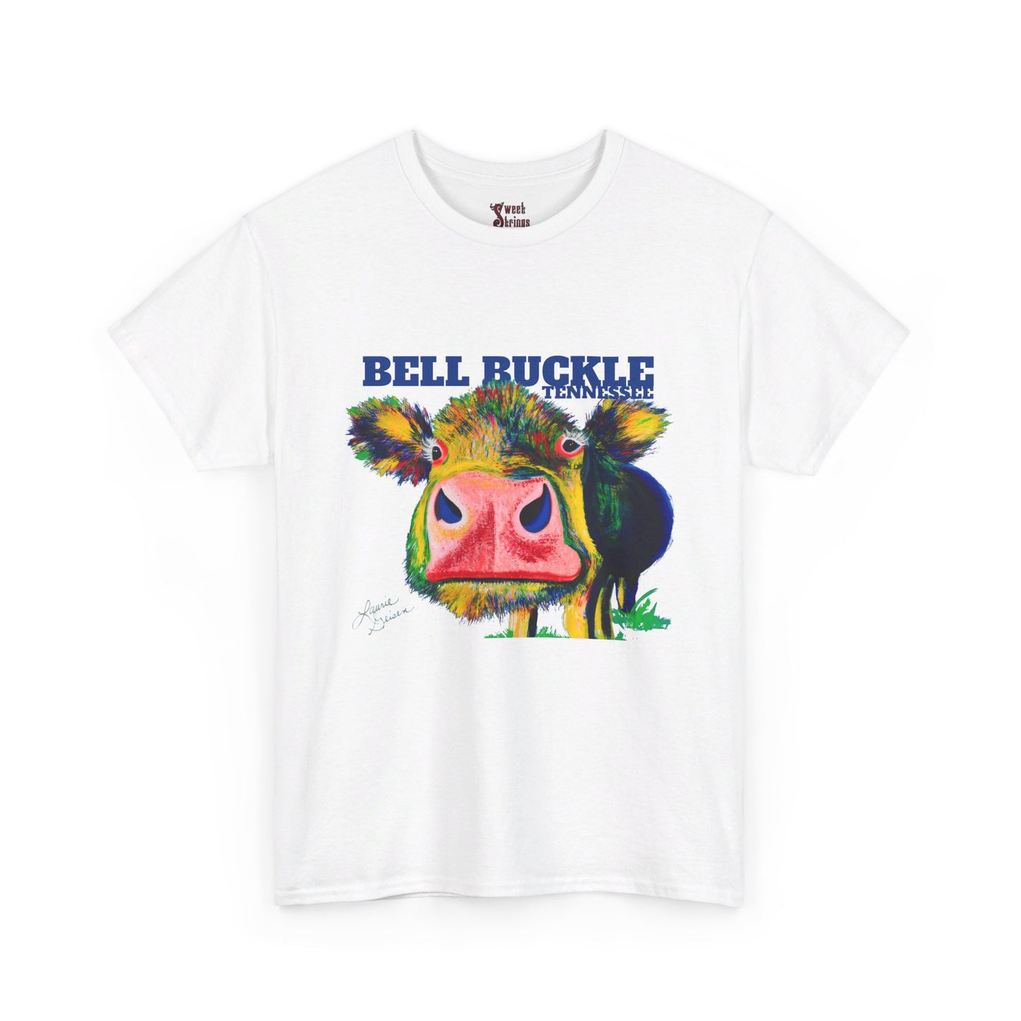 "The Bell Buckle Cow" Art by Laurie - Unisex Heavy Cotton Tee