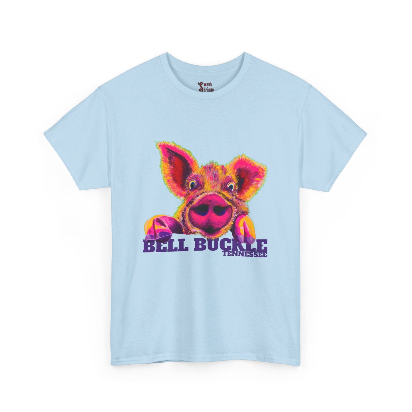 "The Bell Buckle Pig"  Art by Laurie - Unisex Heavy Cotton Tee