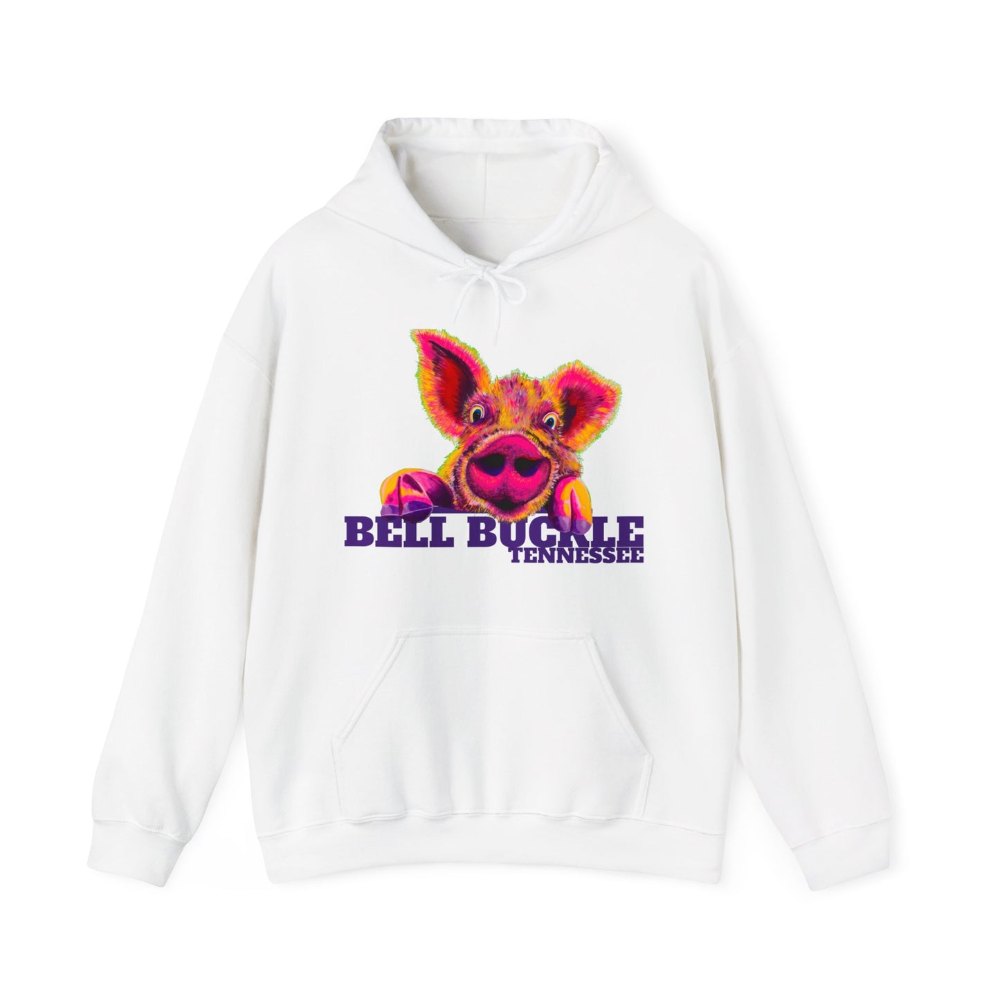 "The Bell Buckle Pig" Art by Laurie Geisen - Heavy Blend™ Hooded Sweatshirt