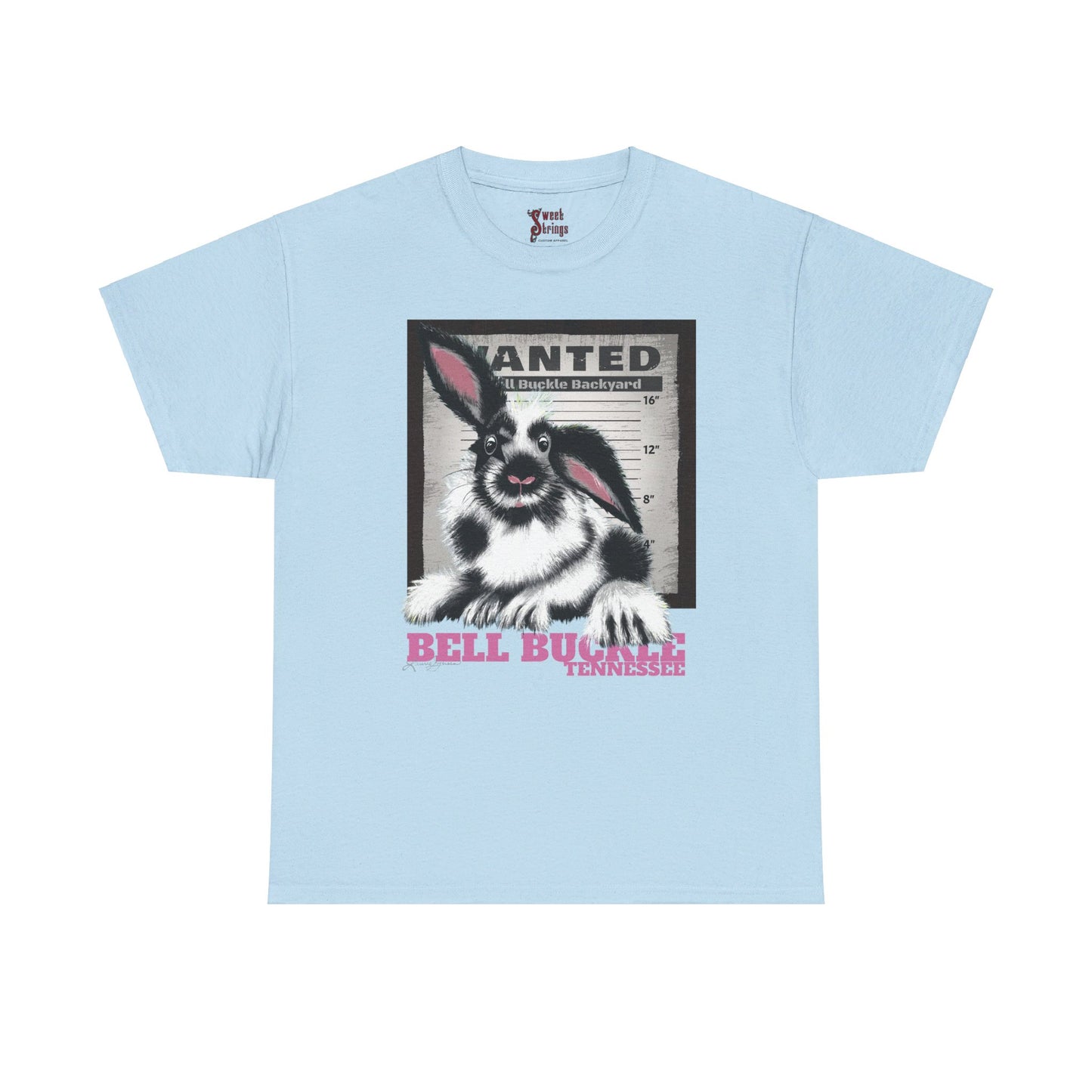 Bell Buckle Rabbit by Laurie - Unisex Heavy Cotton Tee