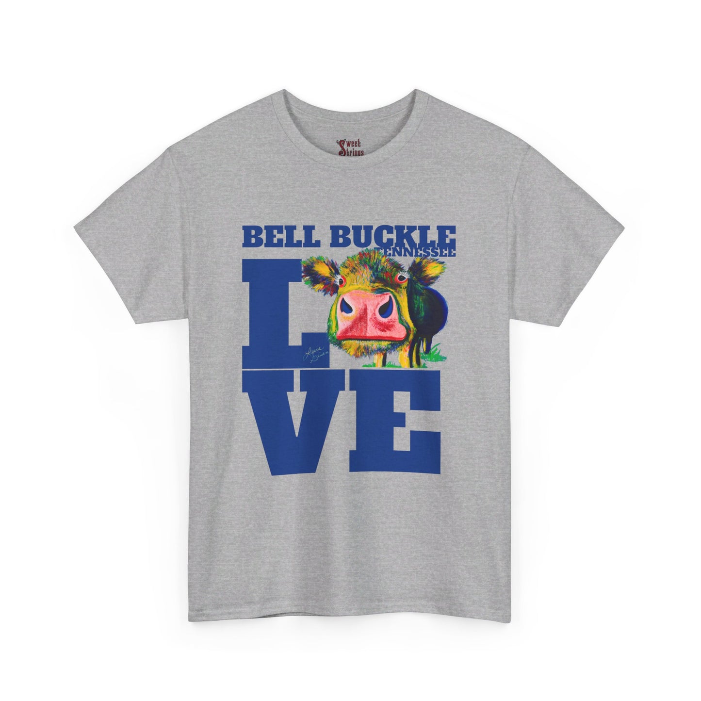 "The Bell Buckle Cow" Love Art by Laurie - Unisex Heavy Cotton Tee