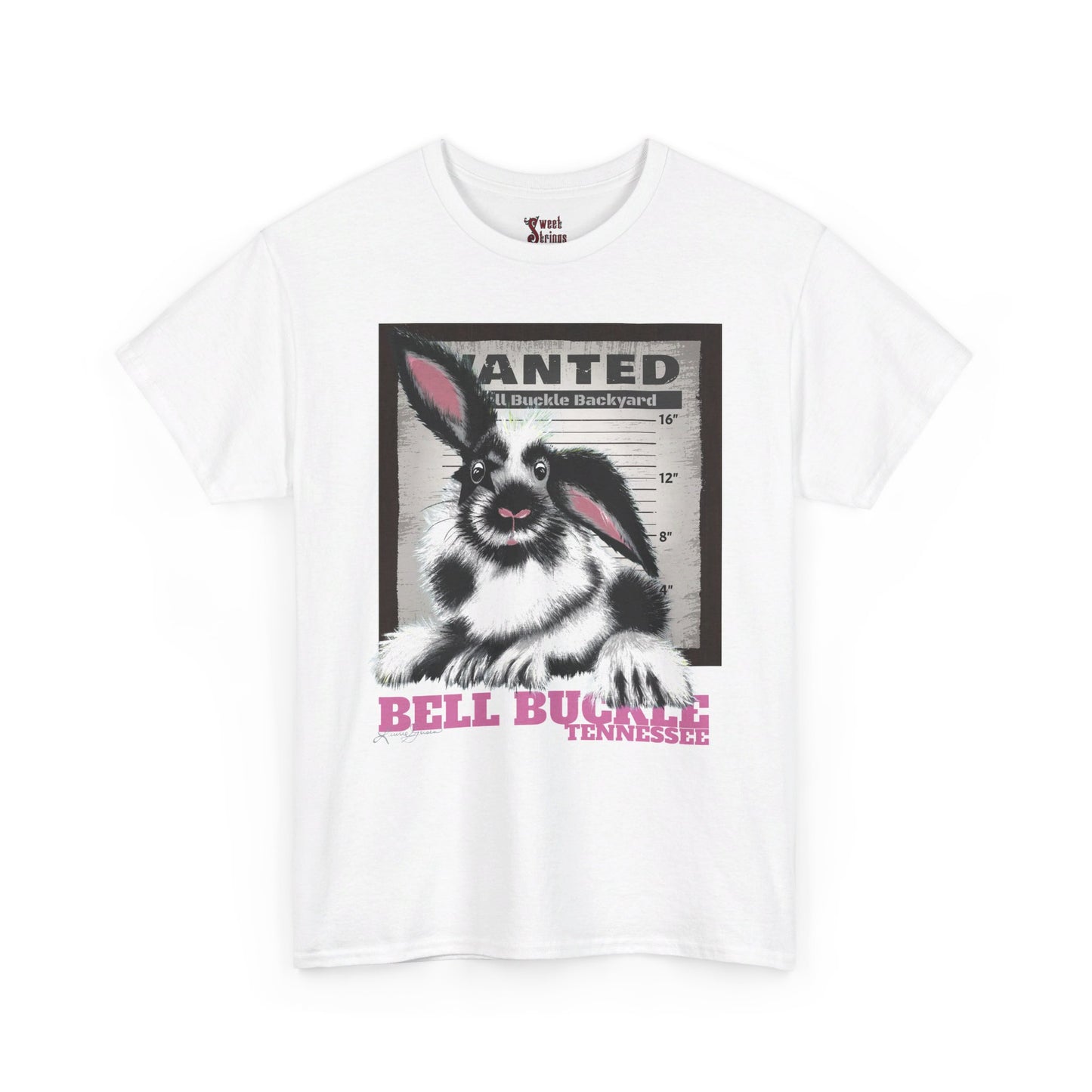 Bell Buckle Rabbit by Laurie - Unisex Heavy Cotton Tee