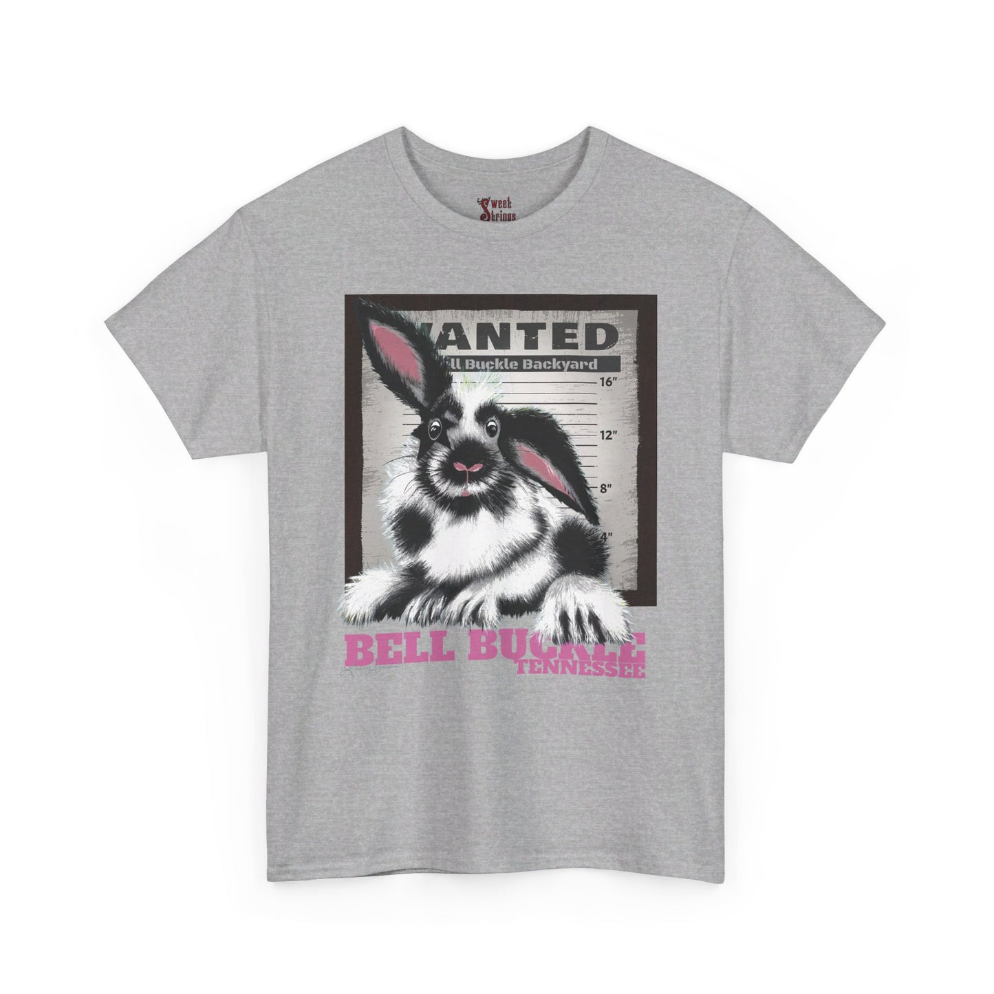 Bell Buckle Rabbit by Laurie - Unisex Heavy Cotton Tee