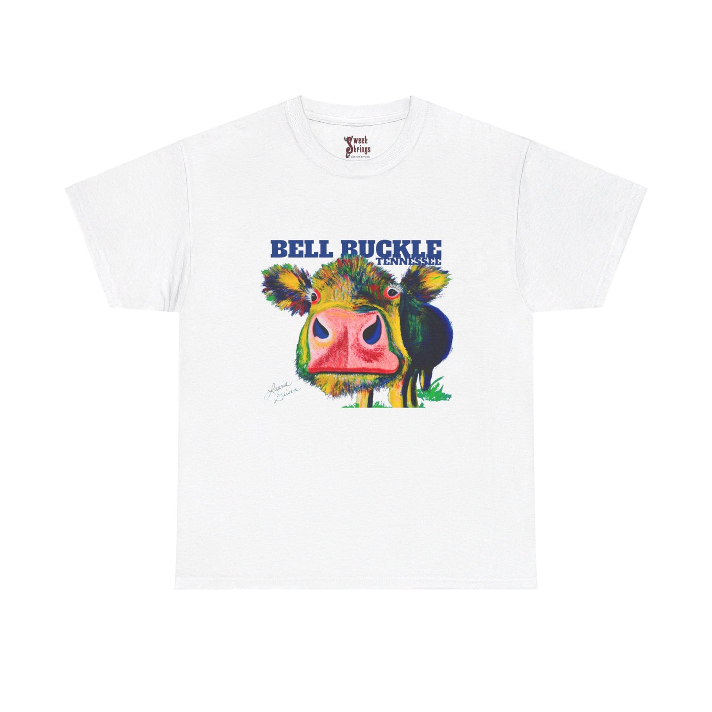 "The Bell Buckle Cow" Art by Laurie - Unisex Heavy Cotton Tee