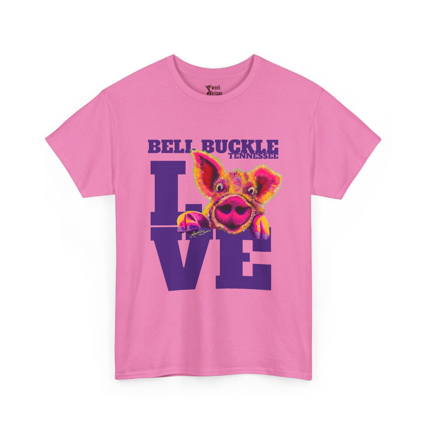 "The Bell Buckle Pig" Love Art by Laurie - Unisex Heavy Cotton Tee