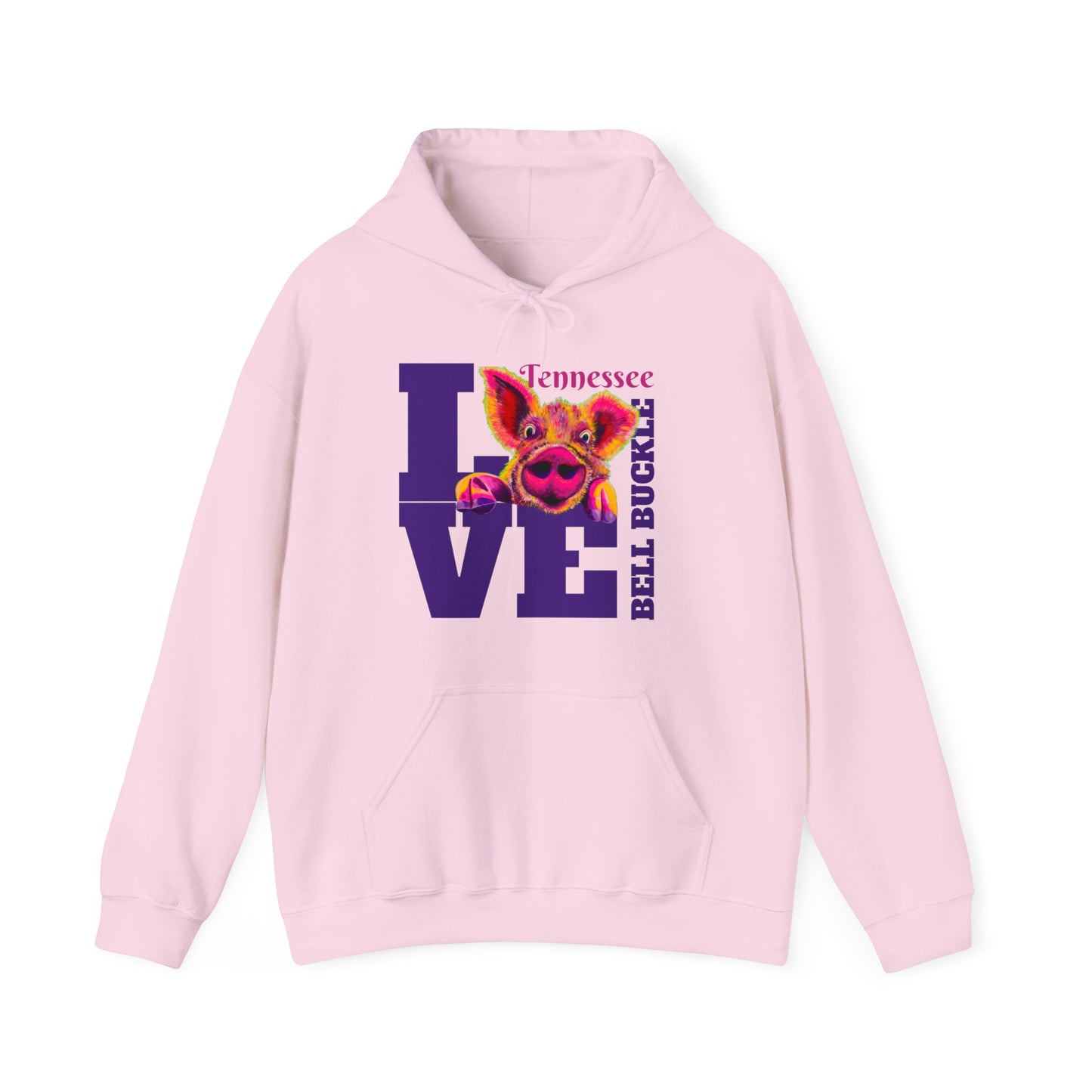 "The Bell Buckle Pig" Love Art by Laurie Geisen - Heavy Blend™ Hooded Sweatshirt