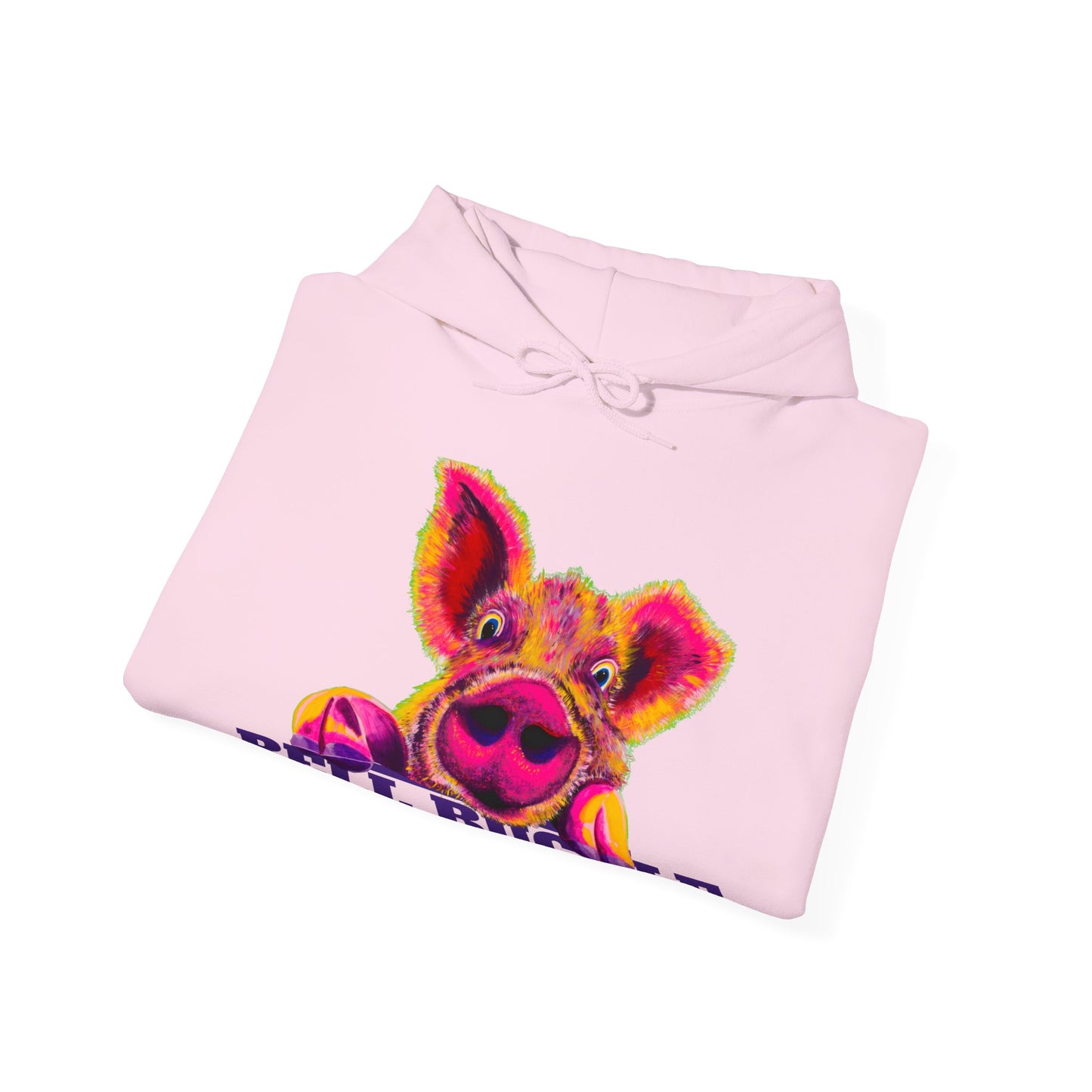 "The Bell Buckle Pig" Art by Laurie Geisen - Heavy Blend™ Hooded Sweatshirt