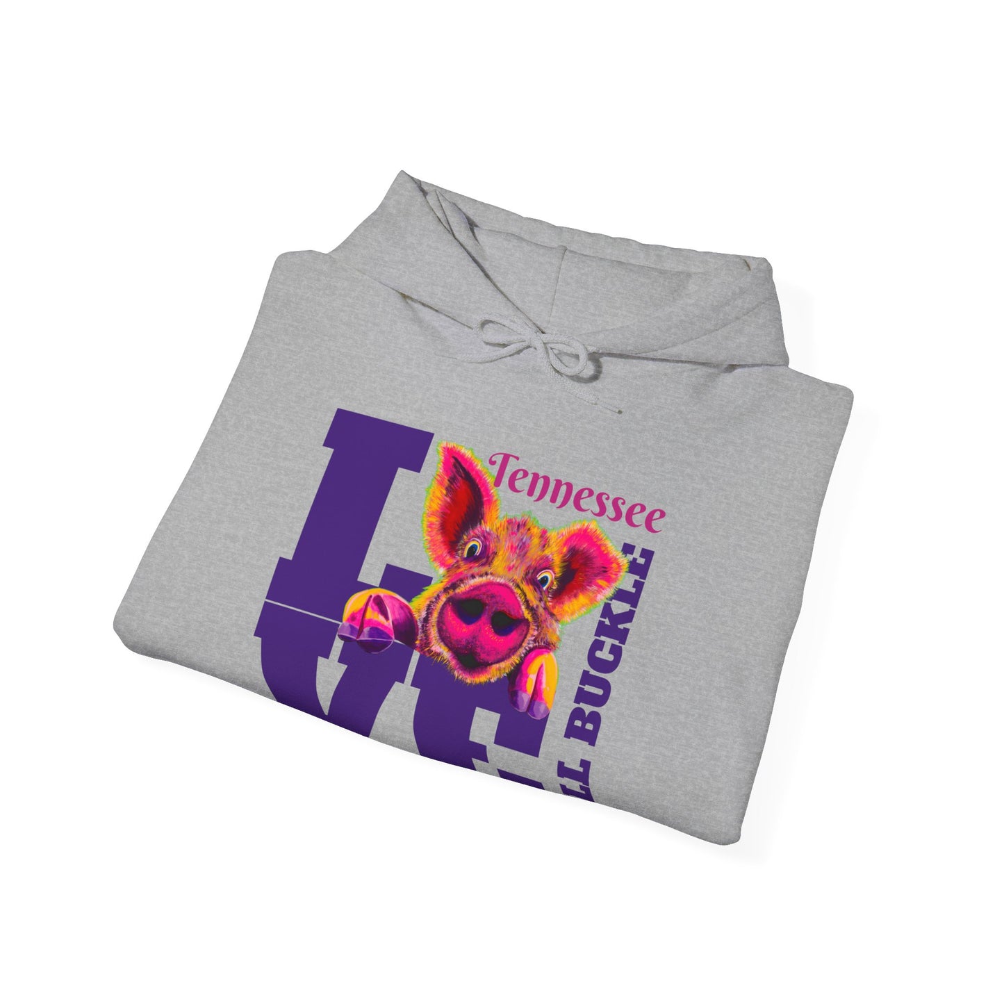 "The Bell Buckle Pig" Love Art by Laurie Geisen - Heavy Blend™ Hooded Sweatshirt