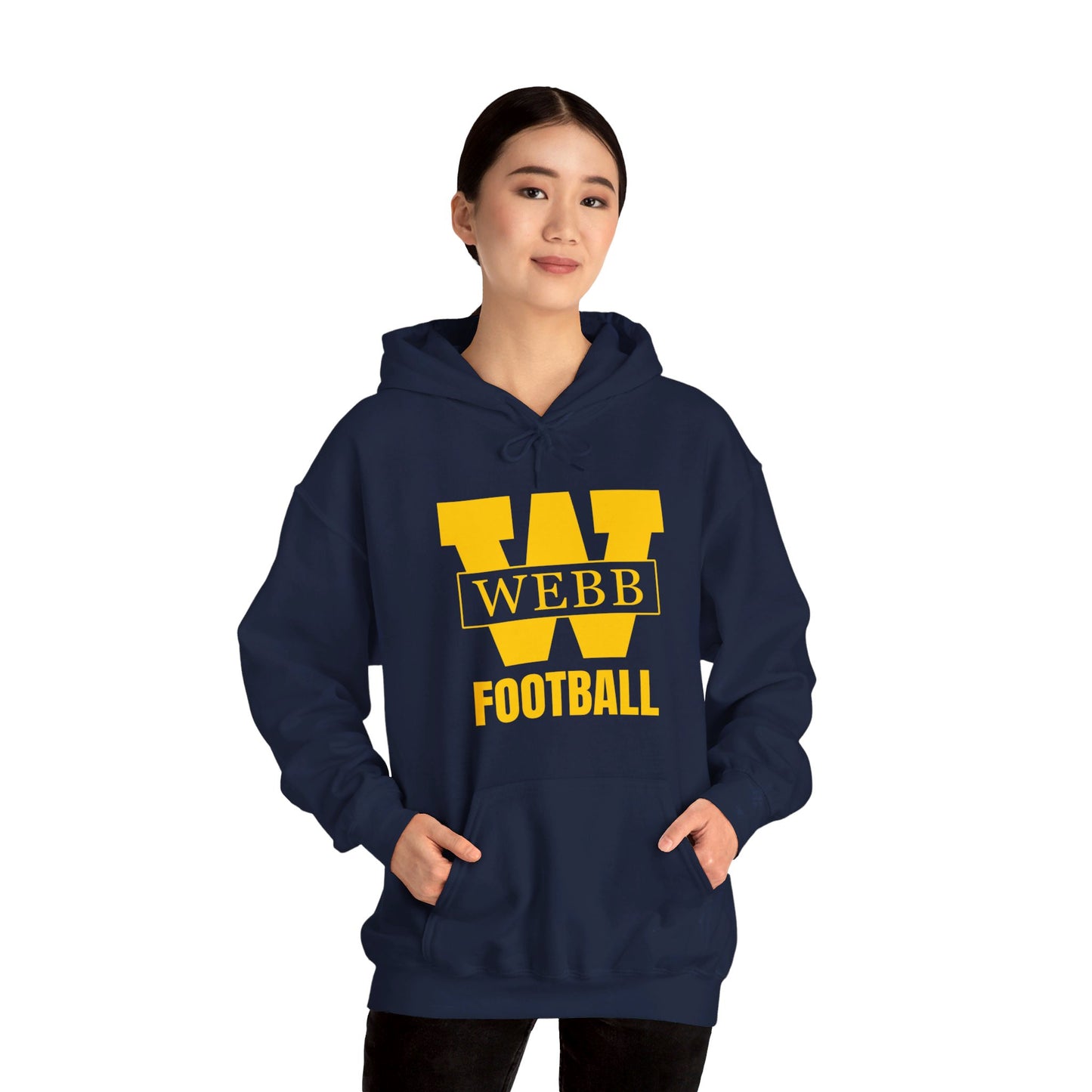 FOOTBALL WEBB Heavy Blend™ Hoodie Sweatshirt | Navy | Athletics FOOTBALL Logo Center | SPECIAL ORDER ITEM