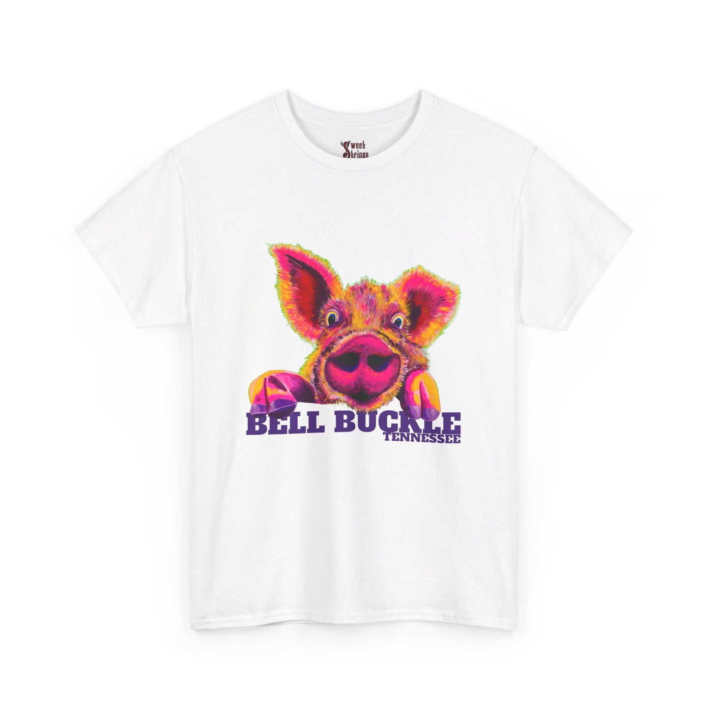 "The Bell Buckle Pig"  Art by Laurie - Unisex Heavy Cotton Tee