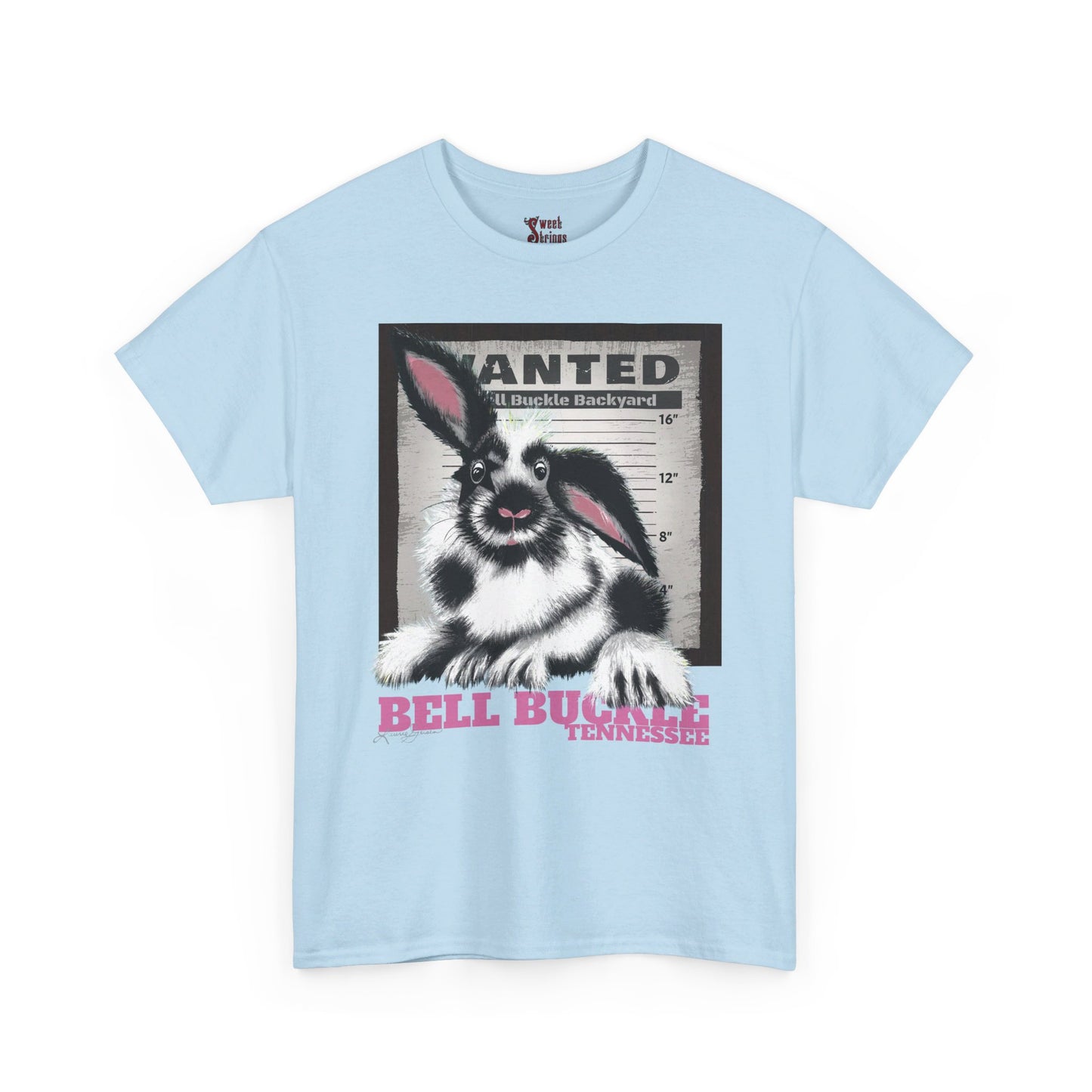 Bell Buckle Rabbit by Laurie - Unisex Heavy Cotton Tee