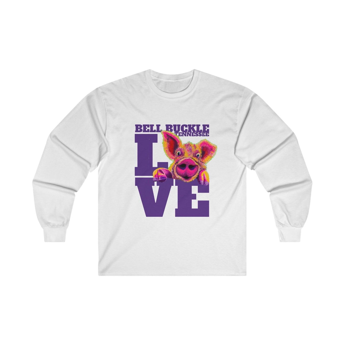 "The Bell Buckle Pig" Love Art by Laurie Geisen - Ultra Cotton Long Sleeve Tee