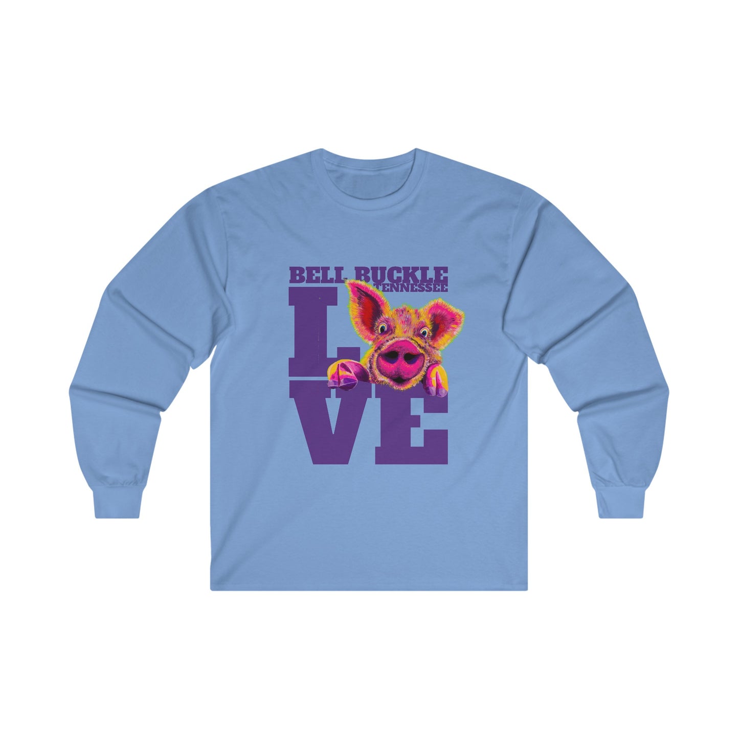 "The Bell Buckle Pig" Love Art by Laurie Geisen - Ultra Cotton Long Sleeve Tee