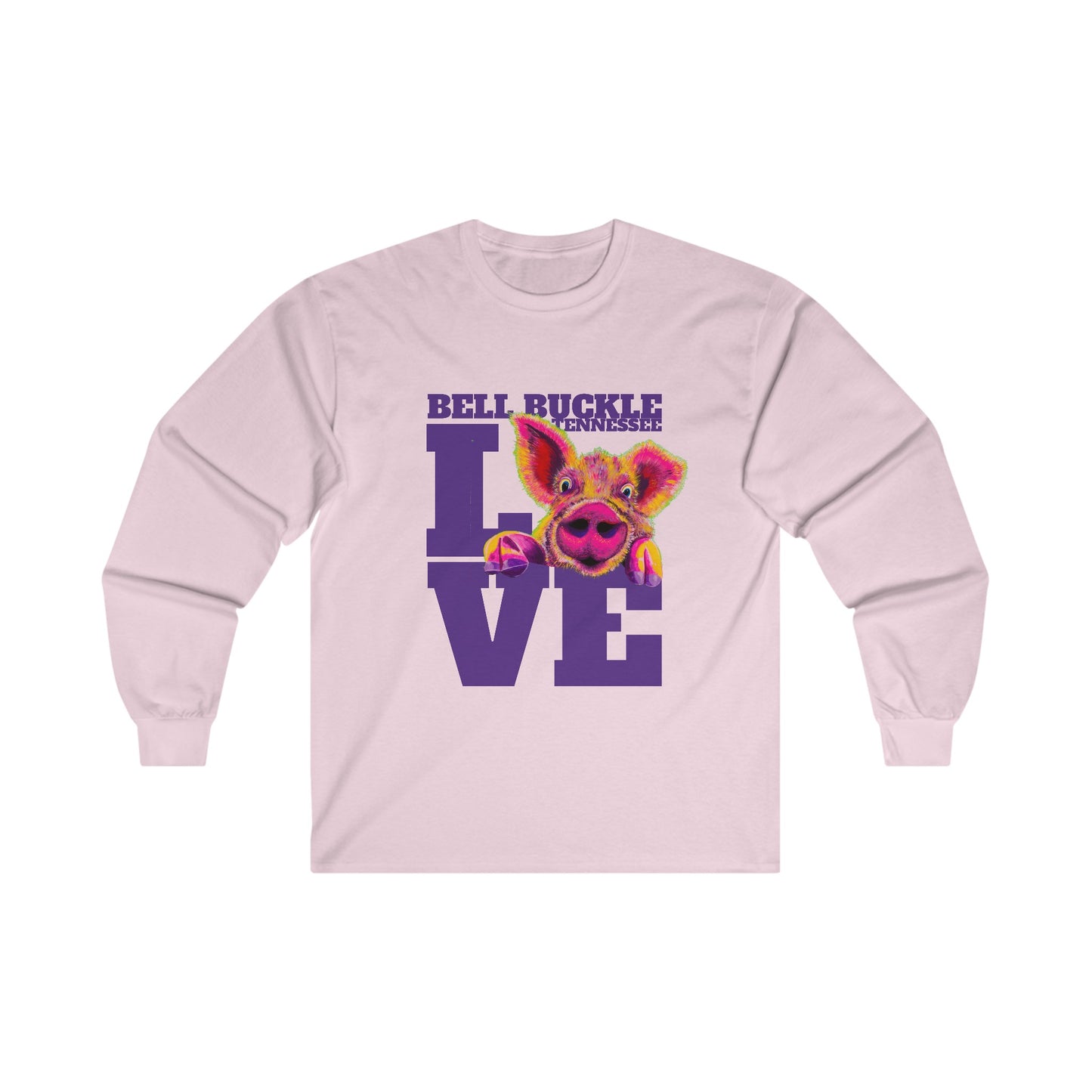 "The Bell Buckle Pig" Love Art by Laurie Geisen - Ultra Cotton Long Sleeve Tee