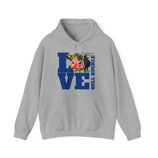 "The Bell Buckle Cow" Love Art by Laurie Geisen - Heavy Blend™ Hooded Sweatshirt