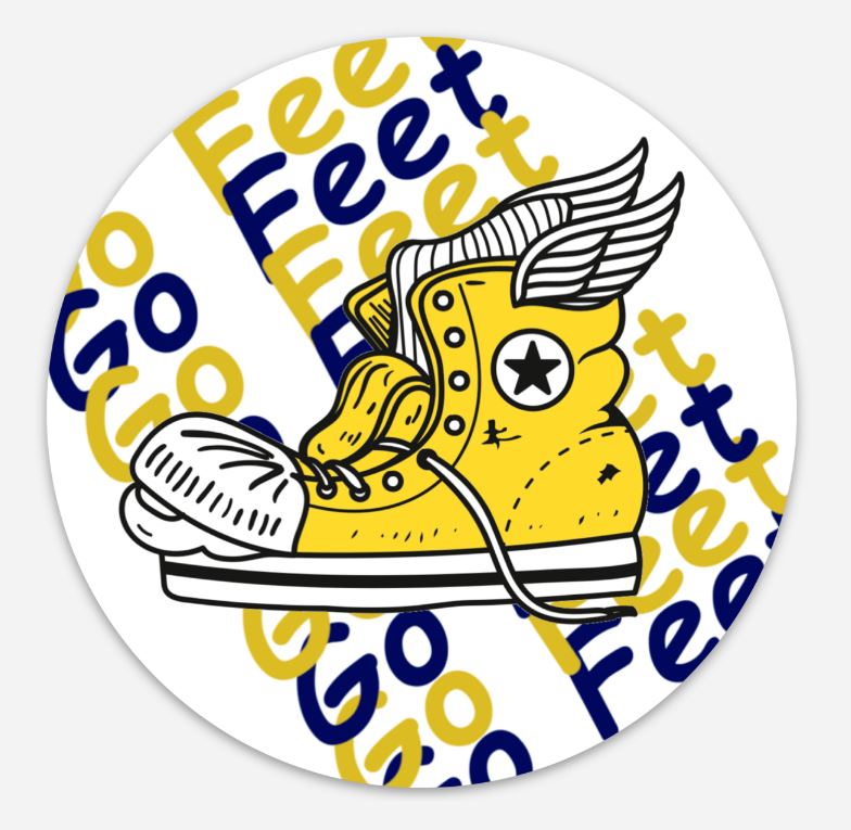 WEBB Sticker | 4" Round | Foot Logo - Go Feet