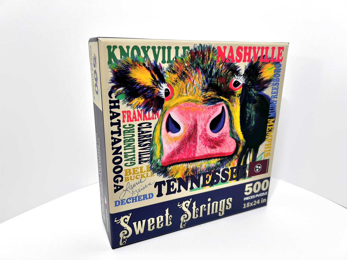 Tennessee Jigsaw Puzzle - Cow by Artist Laurie Geisen