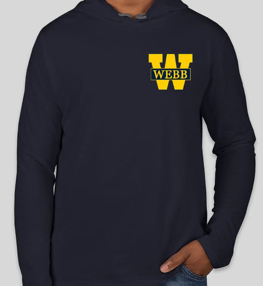 WEBB Hoodie T-Shirt | Navy Blue | Sports Logo Left Chest